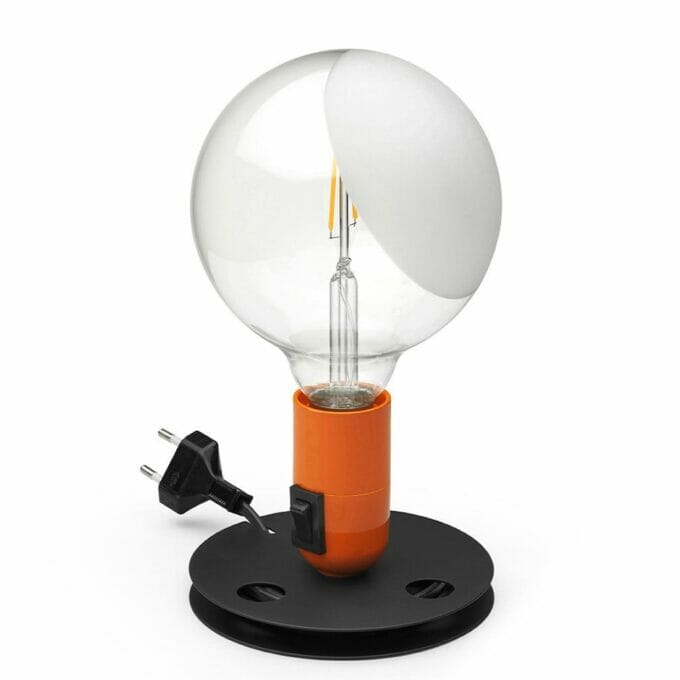 lampadina tischleuchte orange flos achille castiglioni tagwerc